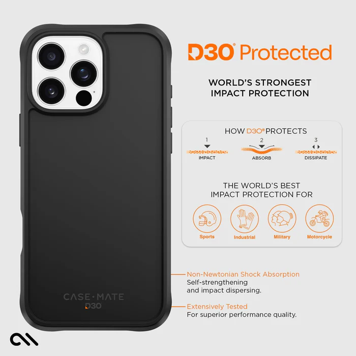 D3Oタフ ブラック MagSafe対応 iPhone 16 Pro Max