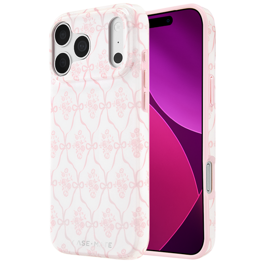 Trellis Bow Ballet Pink - iPhone18 Pro/17 Pro/18 Pro Max/17 Pro Max用ケース MagSafe対応 トレリスボーバレエピンク