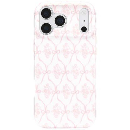 Trellis Bow Ballet Pink - iPhone18 Pro/17 Pro/18 Pro Max/17 Pro Max用ケース　MagSafe対応　トレリスボーバレエピンク