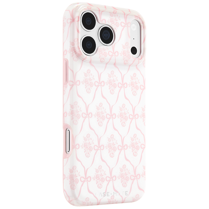 Trellis Bow Ballet Pink - iPhone18 Pro/17 Pro/18 Pro Max/17 Pro Max用ケース　MagSafe対応　トレリスボーバレエピンク