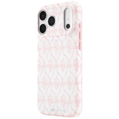 Trellis Bow Ballet Pink - iPhone18 Pro/17 Pro/18 Pro Max/17 Pro Max用ケース　MagSafe対応　トレリスボーバレエピンク