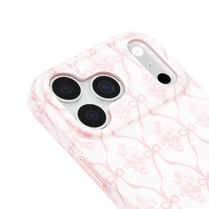 Trellis Bow Ballet Pink - iPhone18 Pro/17 Pro/18 Pro Max/17 Pro Max用ケース　MagSafe対応　トレリスボーバレエピンク