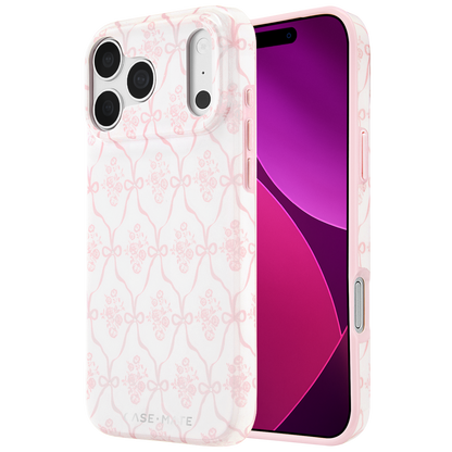 Trellis Bow Ballet Pink - iPhone18 Pro/17 Pro/18 Pro Max/17 Pro Max用ケース　MagSafe対応　トレリスボーバレエピンク