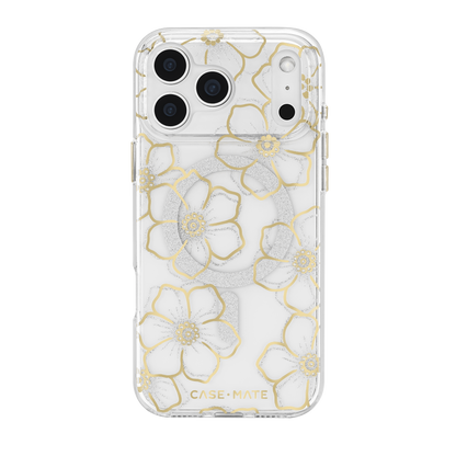 Floral Gems Gold - iPhone 18 Pro/17 Pro/18 Pro Max/17 Pro Max用ケース　MagSafe対応　フローラルジェムズゴールド
