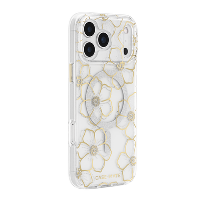 Floral Gems Gold - iPhone 18 Pro/17 Pro/18 Pro Max/17 Pro Max用ケース　MagSafe対応　フローラルジェムズゴールド
