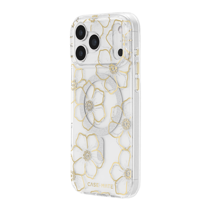 Floral Gems Gold - iPhone 18 Pro/17 Pro/18 Pro Max/17 Pro Max用ケース　MagSafe対応　フローラルジェムズゴールド