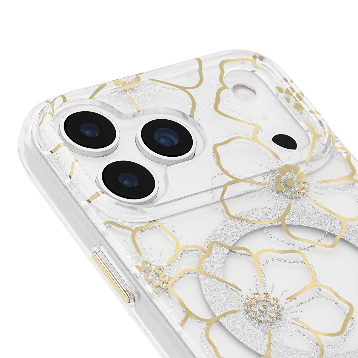 Floral Gems Gold - iPhone 18 Pro/17 Pro/18 Pro Max/17 Pro Max用ケース　MagSafe対応　フローラルジェムズゴールド