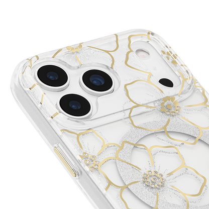 Floral Gems Gold - iPhone 18 Pro/17 Pro/18 Pro Max/17 Pro Max用ケース　MagSafe対応　フローラルジェムズゴールド