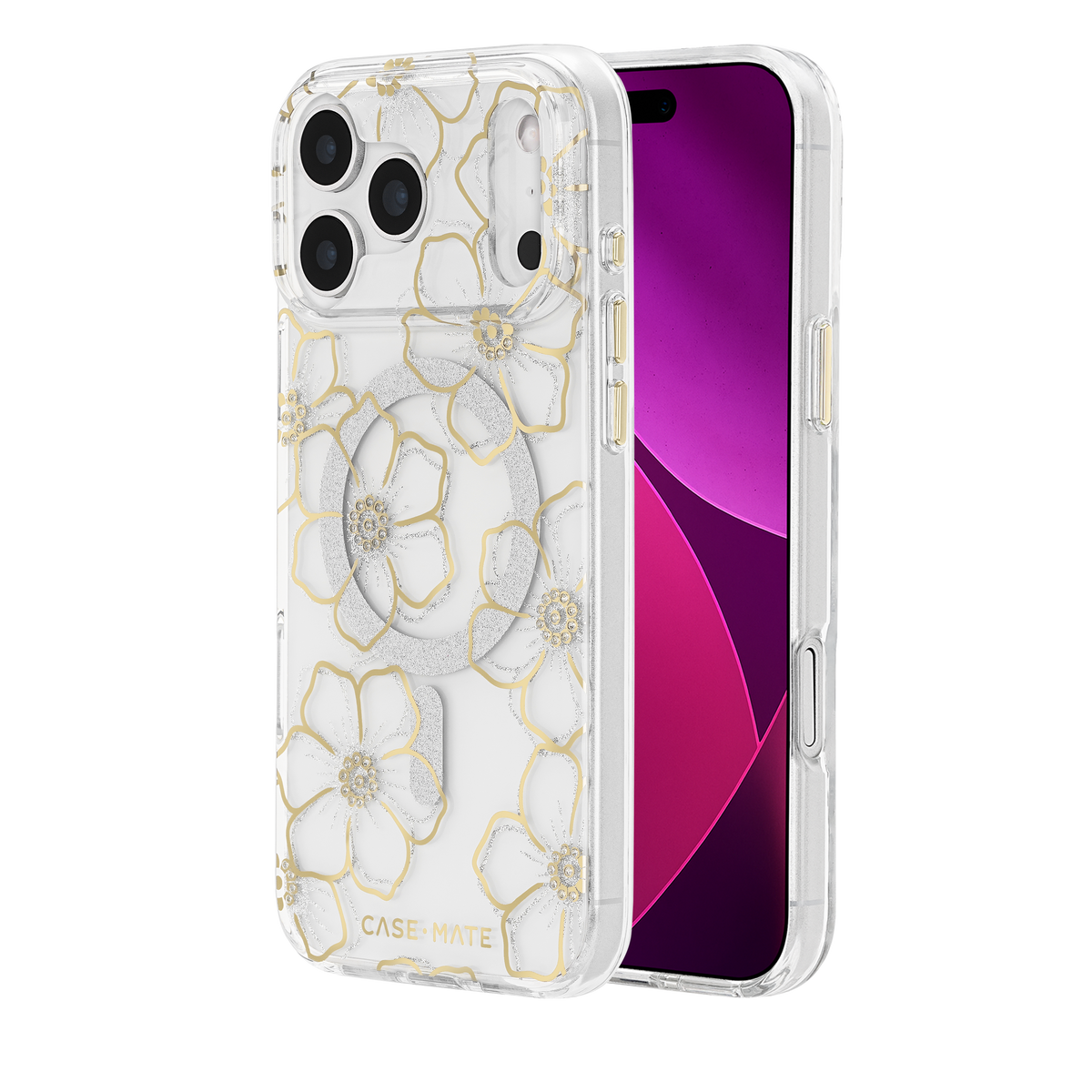 Floral Gems Gold - iPhone 18 Pro/17 Pro/18 Pro Max/17 Pro Max用ケース　MagSafe対応　フローラルジェムズゴールド