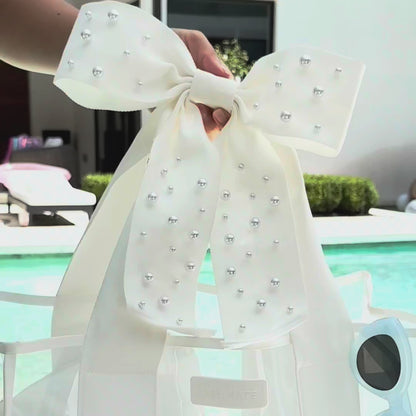 リボントートバッグ アイボリーパール [CM057848]