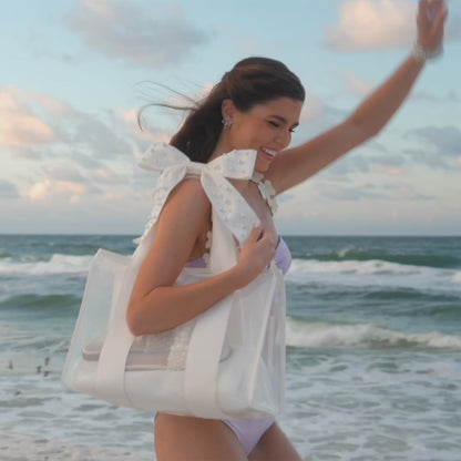 リボントートバッグ アイボリーパール [CM057848]